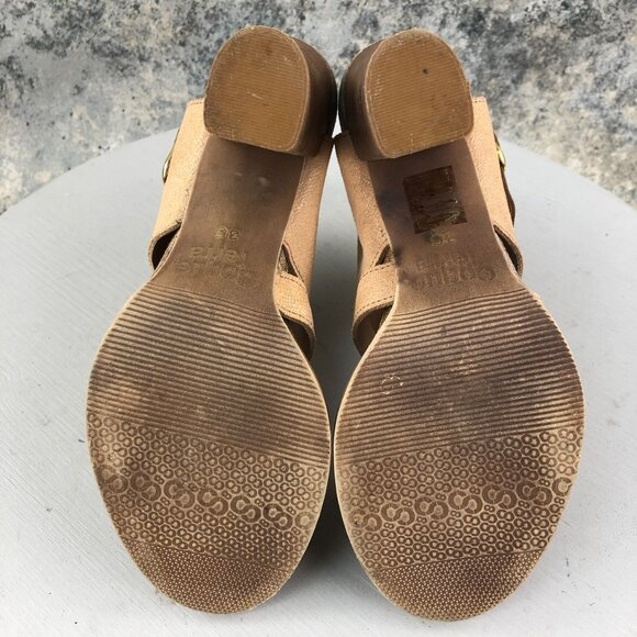 Coque Terra Women's Size 36 Sanne Brown Tan Leather Open Toe High Heel Sandals - Picture 10 of 14